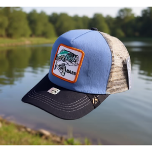 Gorra de camionero para pesca de lubina, malla azul, ajustable, unisex, informal, para primavera y verano, para uso al aire libre - Product Image 2