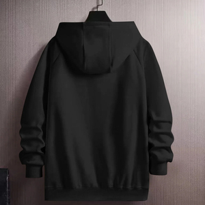 Sweat à capuche zippé pour homme, coupe ajustée, en molleton d'hiver, délavé à l'acide et à la pierre, avec poches avant, capuche réglable, en coton doux - Product Image 2