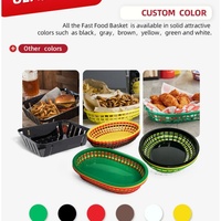 Panier de rangement alimentaire carré en plastique PP écologique multifonction pour restaurant, idéal pour les burgers et les frites