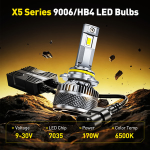 AUXITO X5 9006 6500K <b>Headlight</b> Bulbs white 7000lm 85W 1:1 <b>LED</b> <b>Headlight</b> Bulbs - Product Image 4
