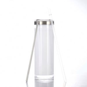 Vaso Térmico Simple de Doble Capa de Acero Inoxidable 304 con Aislamiento para Agua Fría, Diseño Recto Transparente, Ideal para Regalo - Product Image 1
