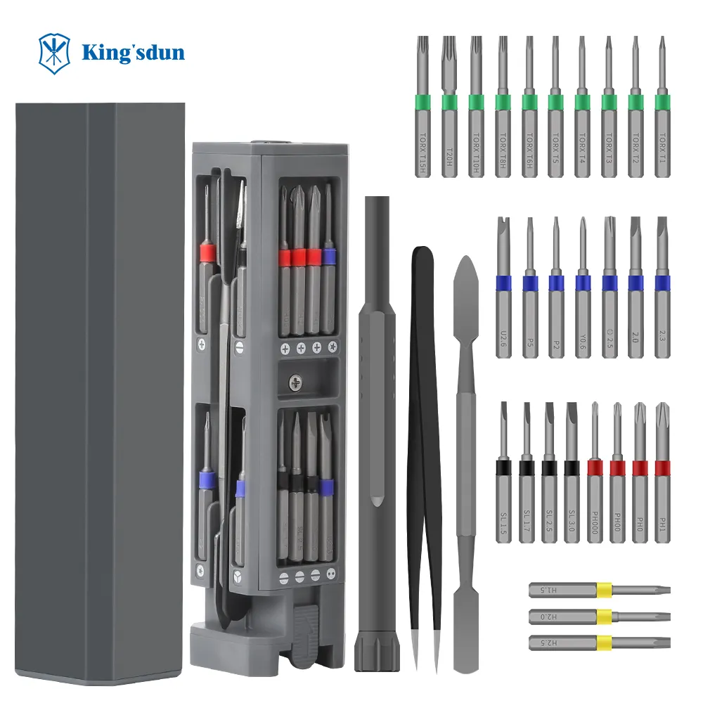 King'sdun 31 in 1 Precision Magnetic Screwdriver Tools Set Screwdriver Bit Set for Cellphone X box Watches, Cameras
