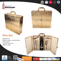 Boîte à vin en cuir de luxe, nouvelle conception 2025, vente chaude, élégante, logo personnalisé, coffret cadeau