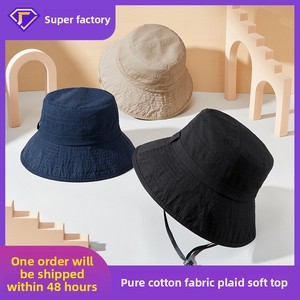 2025 mùa xuân mùa hè phong cách mới sọc nhăn Bông rửa người đàn ông Phụ nữ ngoài trời UV bảo vệ xô <span class=keywords><strong>hat</strong></span> nhà máy bán buôn - Product Image 6