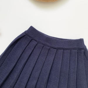 Falda Plisada para Bebés Niñas Otoño 2021, Ropa Tejida en Color Beige y Negro para Niñas Pequeñas - Product Image 6