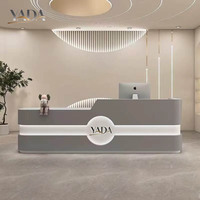 Meilleur vendeur, style moderne, comptoir de réception personnalisé pour salon de beauté, salon de manucure, salle de sport, en bois, design circulaire, petite table de réception
