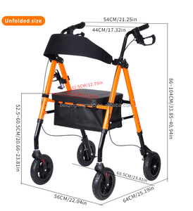 Andador Rollator con asiento y respaldo acolchado cojín y cesta de almacenamiento grande - Product Image 1