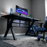 Conjunto de Silla y Mesa de Juego para PC, Diseño Modular, Altura Ajustable, Patas de Acero de 40 mm, para Oficina y Juegos
