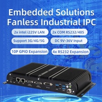 Mini Ordenador Industrial In-t-el I5 1235U, 2 COM RS232/485, 10 GPIO, 2 HDMI, 2 LAN, Entrada de CC de 9-36 V, Compatible con Win 11/10 Pro, PC sin Ventilador