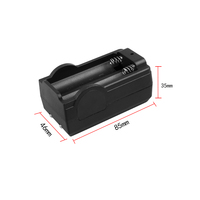 Chargeur de voyage HWD 4.2V 600MA 100-240V à double fente pour batterie lithium 18650, arrêt automatique à charge complète, pour appareil photo et microphone, noir