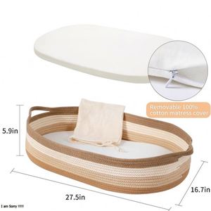Panier en bambou tissé rotin enfants bébé <span class=keywords><strong>Photo</strong></span> chambre d'enfants Premium ensemble à langer nouveau-né cadeau main petits paniers pour la douche - Product Image 2