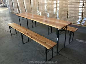 उच्च गुणवत्ता वाले आउटडोर पिकनिक टेबल और कुर्सी बिस्ट्रो तह लकड़ी की मेज और ठोस लकड़ी मजबूत लोड-असर के साथ कुर्सी - Product Image 4