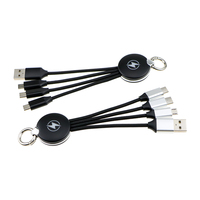 Dapat disesuaikan Logo 3-in-1 multi-pengisian 5V/2A gantungan kunci pengisi daya promosi bisnis hadiah Gadget USB