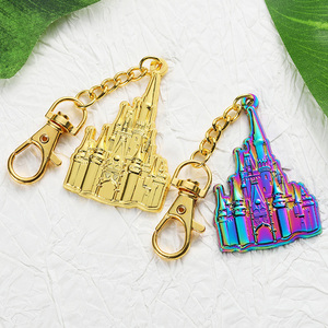 Tùy chỉnh Keyring Dập nổi 3D kim loại kẽm hợp kim cá nhân logo vòng chìa khóa PVD mạ Vàng phim hoạt hình lâu đài tùy chỉnh móc khóa - Product Image 1
