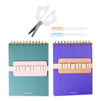 Cahier à spirale avec porte-stylo et ciseaux, ensemble de papeterie fonctionnel pour l'organisation du bureau, la planification quotidienne et la prise de notes
