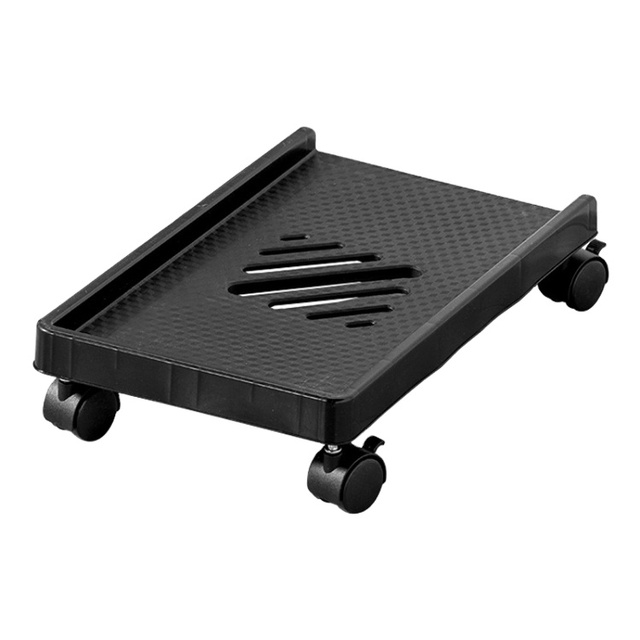 Hot Selling Computer Host Bracket Desktop Chassis Mobile Tray Base Straight Wheel Heightening Rack with Pulley