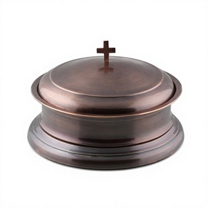 Plateau de communion plaqué or-cuivre de haute qualité MAYUR EXPORTS, finition antique, laque alimentaire, usage religieux, modèle 9239 - Product Image 1
