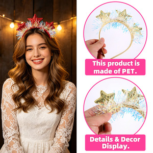 Diadema de Estrella para Fiesta de Año Nuevo, Aro para el Cabello de Navidad, Decoración para Cumpleaños y Bodas, Corona Brillante para Celebraciones - Product Image 4