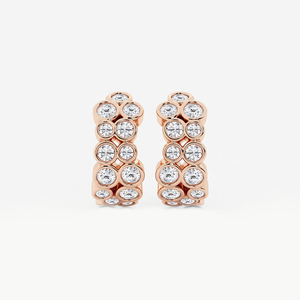 1 Ctw Round Lab Grown Diamond Fashion Cuff <b>Earrings</b> Elegant Modern Jewelry For Everyday Wear And Special Occasions - Product Image 1