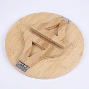 Wooden Armrest Tray Round Clip Tray For <b>Sofa</b> Lazy <b>Folding</b> Plate Storage Fruit Platter Simple Style - Product Image 4