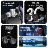 Occhiali Intelligenti CY CY05 con Fotocamera 5MP Anti-Shake, Registrazione Video 1080P, Registrazione Audio, Traduzione Simultanea AI e Pulsante Touch
