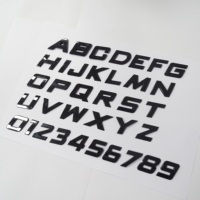 Lettres en Italien 3D de 25 mm, Alphabet, Emblème, Chrome Noir, Badge Numérique, Kits de Carrosserie Automobile, Logo de Voiture, Styling Automobile, Autocollants Adhésifs pour Voiture