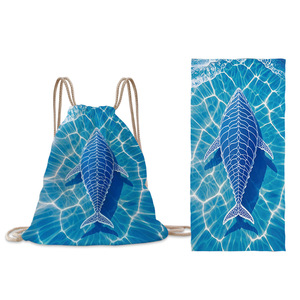 Asciugamano da Spiaggia 2-in-1 Personalizzabile, Extra Large, Spesso, ad Asciugatura Rapida, per Nuoto e Attività all'Aperto, con Zaino - Product Image 5