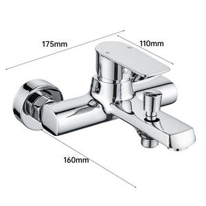 Grifo mezclador de bañera Morning Dew, 1 manija, válvula de cerámica, montado en la pared, grifo de ducha de agua fría y caliente - Product Image 2