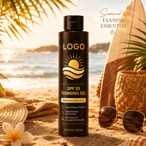 Gel bronzant naturel hydratant, apaisant, améliorant l'élasticité de la peau, protection à large spectre, résistant à l'eau, SPF30+ - Product Image 1