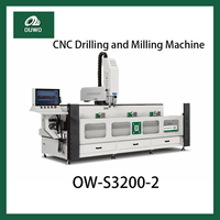 OUWO 2026 3000MM Machine de perçage et de fraisage CNC à double broche pour profilés aluminium, haute précision pour usine de murs rideaux