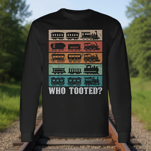 T-shirt à manches longues rétro pour collectionneur de locomotives et de trains, pour les passionnés de trains - Product Image 3