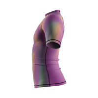 Rashguard à manches courtes pour homme, grande taille, en tissu anti-odeur, violet dégradé irisé, pour le surf, la natation et la voile
