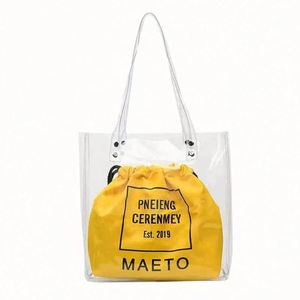 Bolso de Playa de Verano para Mujer, Estilo Coreano, de Mano y Bandolera, Bolso de Hombro Individual, Bolso Madre e Hija, Transparente, Tipo Jelly, Nuevo y Elegante - Product Image 1