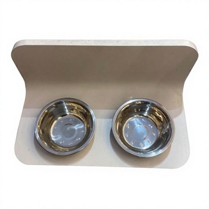 Thatuwood Elevated Wooden Pet Feeder Stand with Stainless <b>Steel</b> <b>Bowls</b> Made in Vietnam - Product Image 1