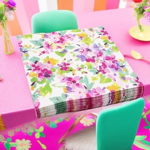 <span class=keywords><strong>Serviette</strong></span> en <span class=keywords><strong>papier</strong></span> à motifs floraux multicolores en pâte de bois vierge imprimée en couleur personnalisée pour les anniversaires, les entreprises et les restaurants - Product Image 3