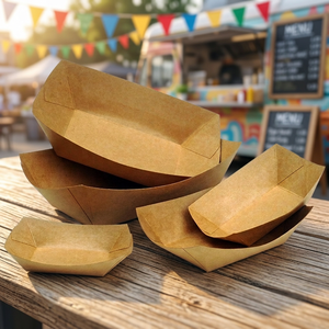 Carpeta de Papel Recubierto con Materiales Reciclados Desechables con Barnizado para Uso en Comida Rápida, Ensaladas, Bocadillos, Sushi, Forma Personalizable - Product Image 6