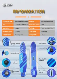 OEM Windsurf Board With Sail Inflatable Windsurfing Kitesurfing Board With Electric Fin Paddle Board With Seat Wind Surfboard