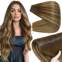 Extensions de cheveux 100% naturels en trame papillon, trame perforée, double tirage, cheveux vierges russes, trame invisible pour fournitures de salon - Vente en gros