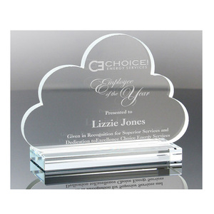 Clear Acrylic Award with <strong>Base</strong>, Lucite Trophy Block Stand, <strong>Perspex</strong> logo <strong>Display</strong> - Product Image 1