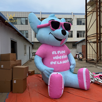 Mascotte géante carrée gonflable en forme de souris de dessin animé pour la décoration, ballon personnalisé gonflable en forme de personnage