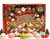 Calendrier de l'Avent 24 Jours : Boîte Mystère de Jouets Anti-Stress en TPR, Simulation de Boulettes de Noël Mignonnes, Plusieurs Styles
