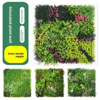 Dekorasi Dinding Rumput Buatan Indoor/Outdoor Lintas Batas, Bunga Plastik, Tahan Lama, Ringan, Mudah Dipasang, Dinding Latar Belakang
