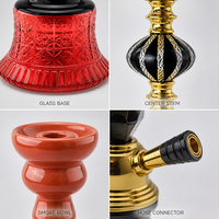 Chicha moderne en acrylique avec miroir carré - Petite chicha portable à double tuyau