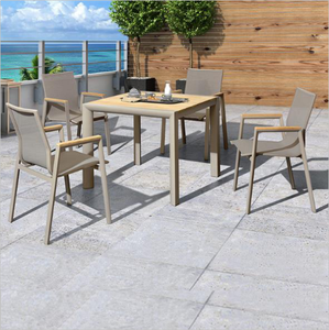 Juego de Muebles de Aluminio para Exteriores, Diseño Moderno, Mesa y Sillas para Patio, <span class=keywords><strong>Bistro</strong></span>, Hotel, Resort, Jardín, Restaurante - Product Image 5
