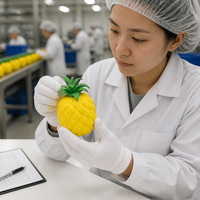 Grandes peluches en forme d'ananas, extra douces, à récupération lente, fruits réalistes à presser