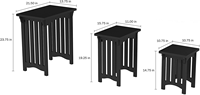 Nid de 3 Tables de Style rétro ensemble de Table basse en bois avec pieds de Style Mission traditionnel
