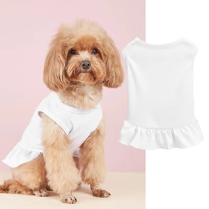Vestido de perro de poliéster de 12 colores de color caramelo Vestido estampado de niña pequeña con encaje para uso de Primavera/Verano - Product Image 3