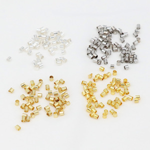 14K/18K gold-plated copper positioning tube, fixing <b>clip</b> for flat beads and loose beads, DIY handmade beading finishing and - Product Image 2