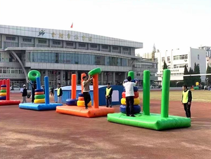 Tour gonflable de construction d'équipe ou de réunion sportive de Hanoi Puzzle jeu de mise en anneau gonflable - Product Image 6