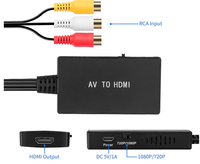 Konverter RCA ke HDMI Adaptor Komposit ke HDMI Mendukung 1080P PAL/NTSC Kompatibel dengan PS One PS2